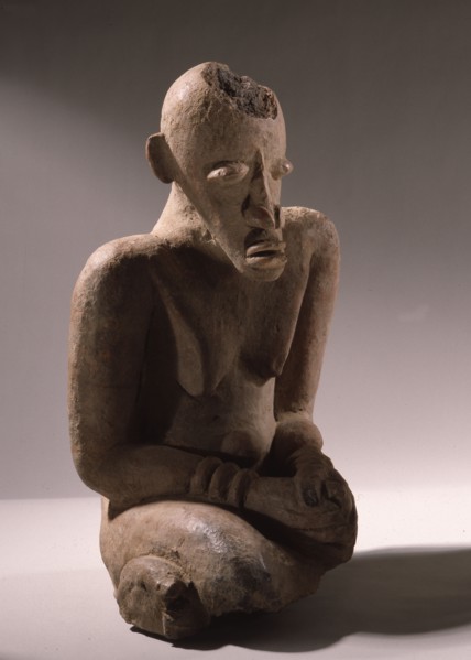 A terracotta figure excavated from a tumulus in the Djenne/Mopti area between the Niger and Bani Rivers