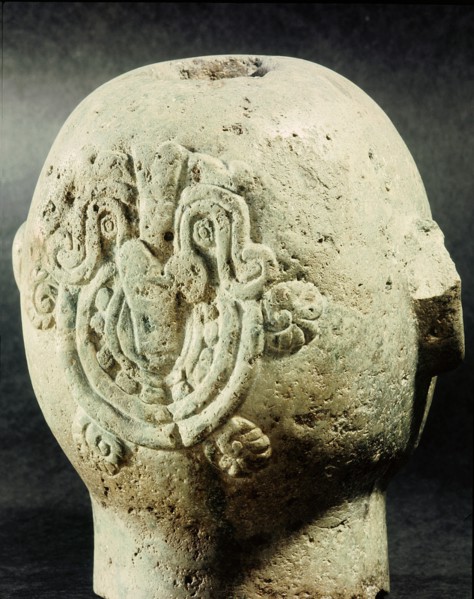 Head of Xipe Totec, the Flayed Lord, dressed in the skin of a sacrificial victim