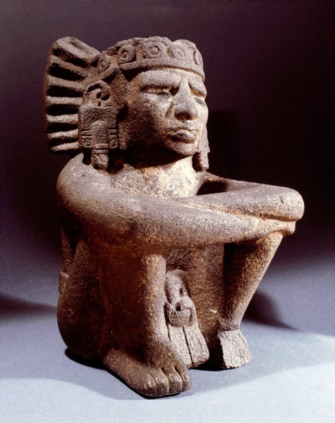 Seated figure of Xiuhtecuhtli, Lord of Fire, who represented the great creator Ometecuhtli and was present in the hearth of every home