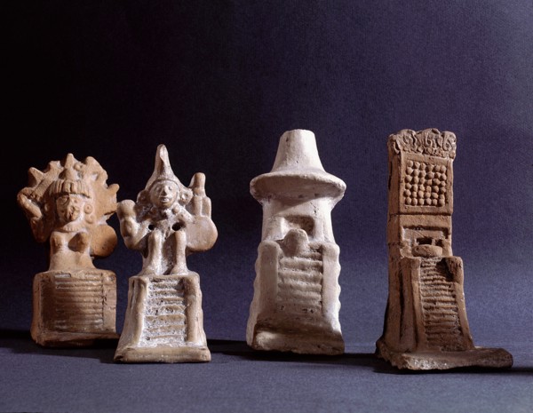 Figures of gods and temples from household shrines