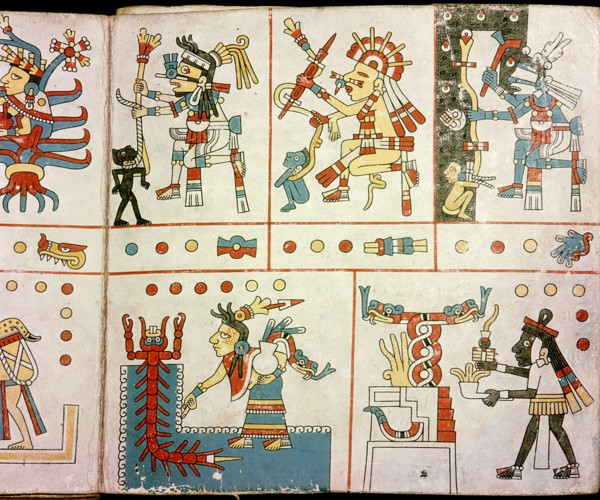 Page from the Codex Fejervary Mayer, a ritual codex used as a birth chart
