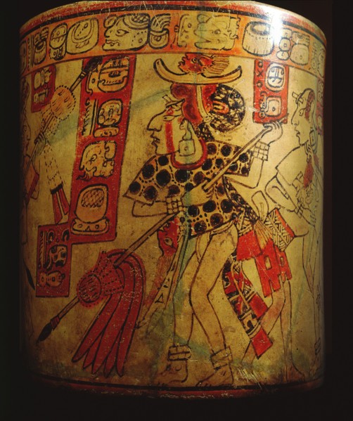 Polychrome vase decorated with eleven figures involved in battle