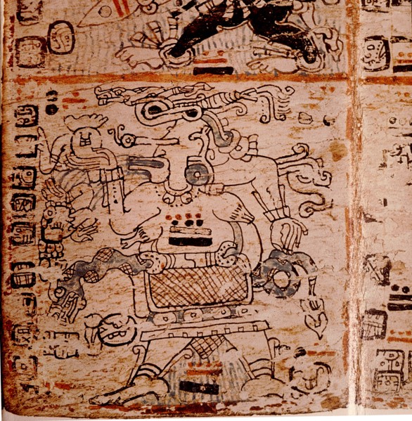 Detail of a page from the codex Troana Cortesianus, also known as the Madrid Codex