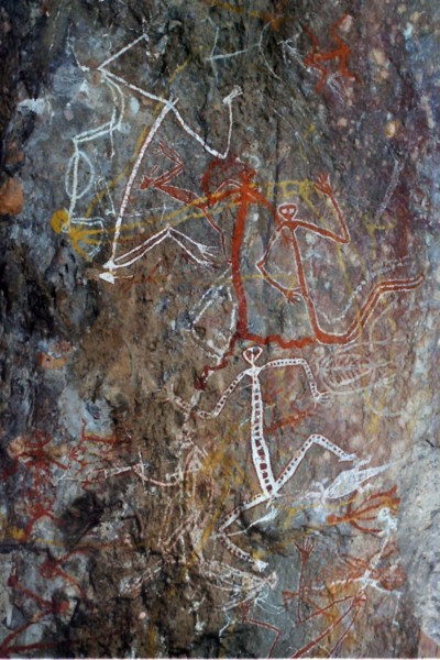 Aboriginal rock painting of Mimi spirits from the Kakadu National Park