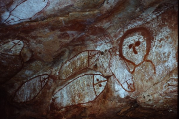 Aboriginal cave painting of a Wandjina