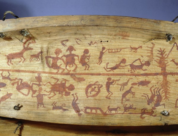 The inside of the lid of this trinket box is decorated with several sexually explicit scenes, along with animals, supernatural beings and hunting scenes