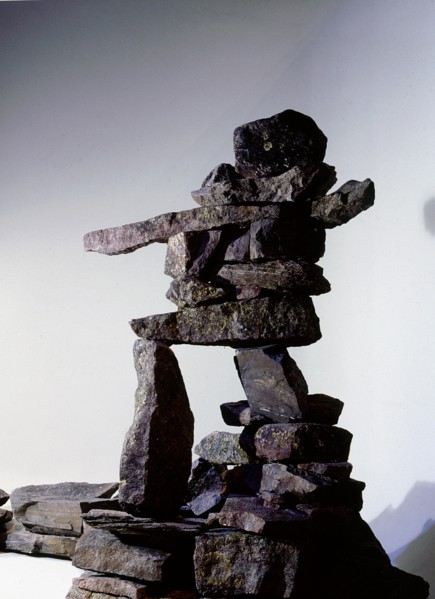 Stone cairns such as this were used over much of the north for driving caribou, who mistook them for hunters