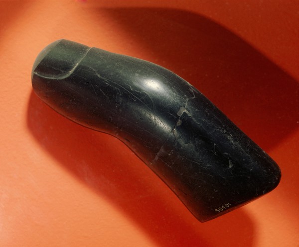 Thumb carved from cannel coal, a material which burns with a bright flame