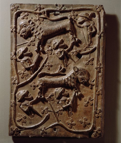 A plaque which decorated the palace of the Obas of Benin
