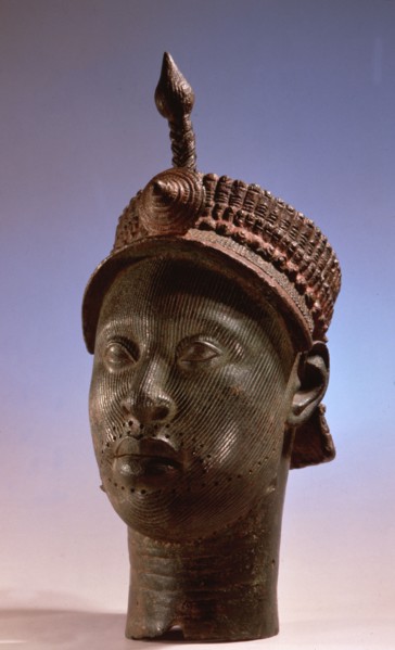 A head made by the lost wax process of bronze casting