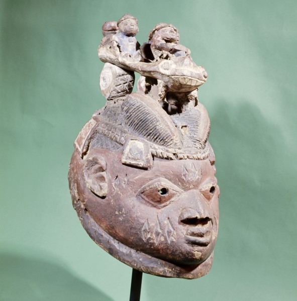 Gelede masks are danced by a village association of Yoruba men in an attempt to placate the spiritual power of elderly women