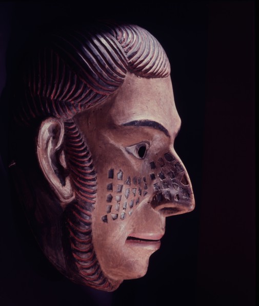 Mask of a red haired European sailor or trader