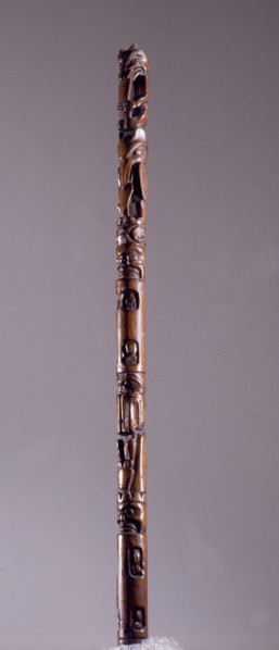 The Speakers Staff, or Chiefs Talking Stick, was tapped on the floor to gain attention before important announcements were made