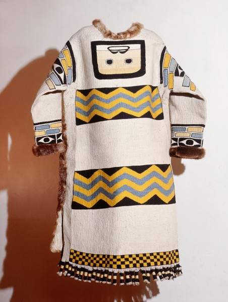 Chilkat robe with fur trim