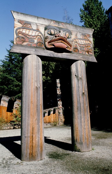 The approach to a Haida Indian Longhouse