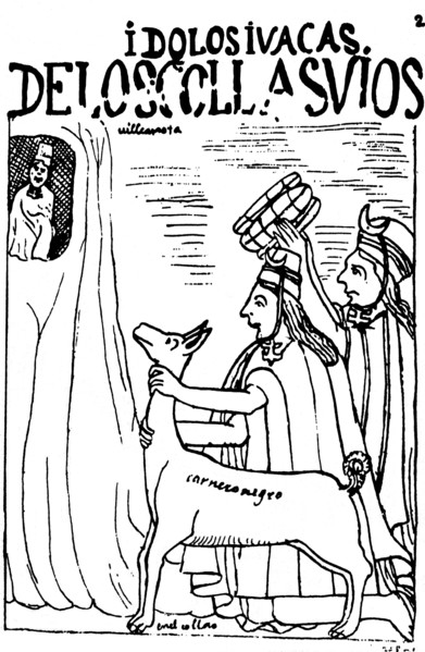 Facsimile of a drawing by Felipe Guaman Poma from his El Primer Nueva Coronica y Buen Gobierno