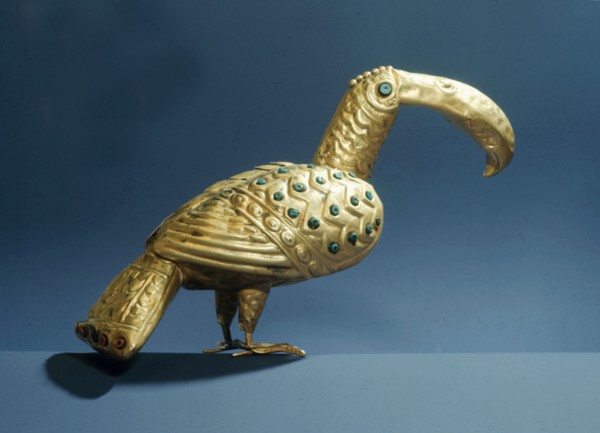 Elaborate golden bird, probably of supernatural origin and mythological significance