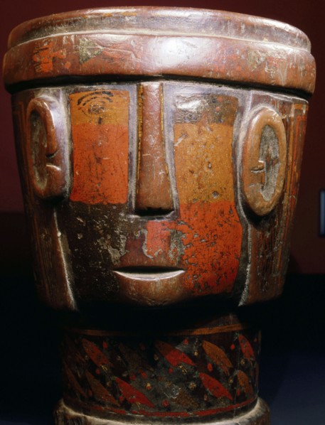 This Inca kero, a wooden goblet, was used by people of high status during religious rituals