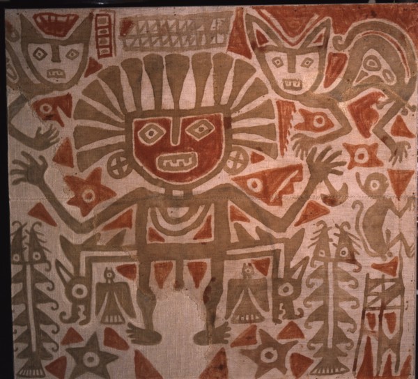 A painted textile, common throughout the Late Intermediate Period