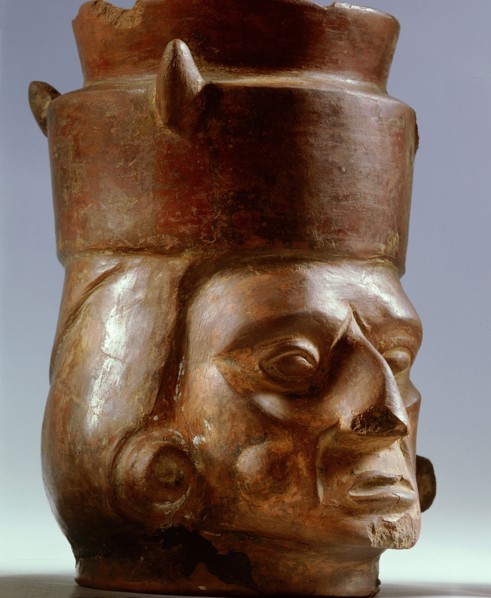 A vessel in the form of the head of a noble