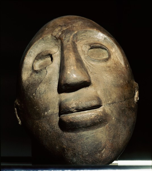 This stone head was carved by the Cole people, descendants of Hopewell in Ohio