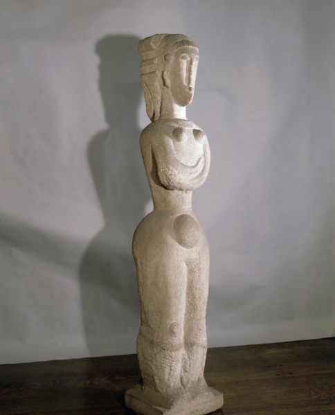 A full length statue of a woman by Modigliani