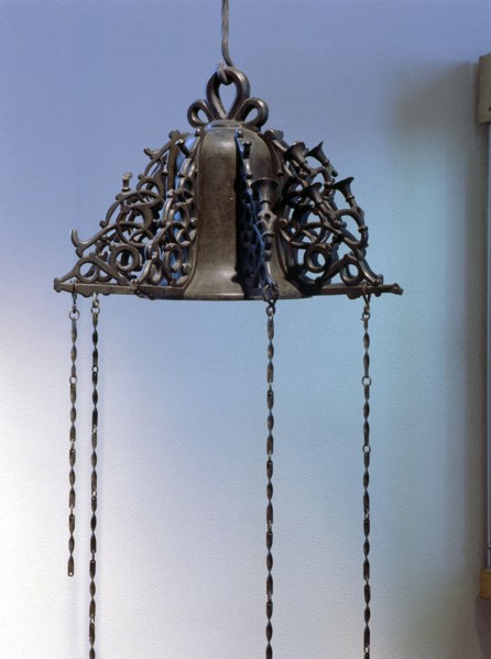 A bell from a Christian church coverted into a mosque lamp