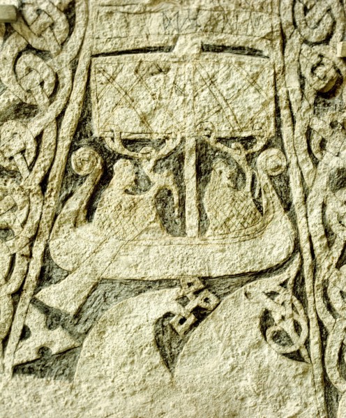 Detail of a carved funerary stone