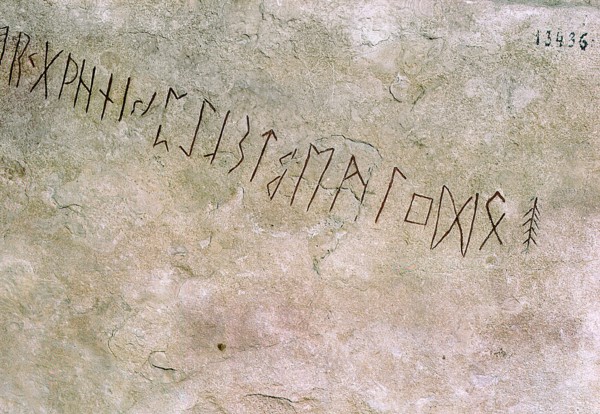 Runic stone with the oldest representation of the 24 rune alphabet in Sweden