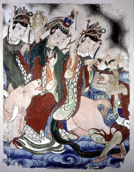 Wall painting from a temple depicting the Zodiac of the Bull