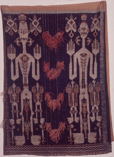 An Eastern Sumba noblewomans skirt, lau pahuda, decorated using a complex supplementary warp ikat technique rare in Indonesia