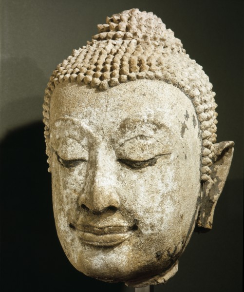 A head of a Buddha in the style of the Ayuthya School