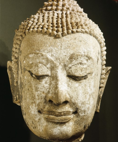 A head of a Buddha in the style of the Ayuthya School