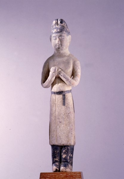 Painted tomb model of a male figure