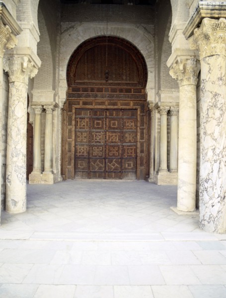 The Great Mosque at Kairouan, one of the oldest Islamic buildings and the first important one in North Africa
