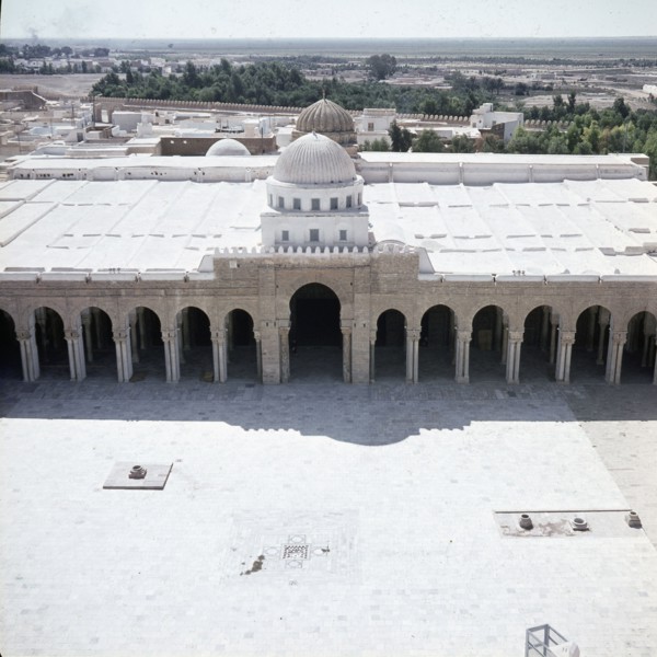 The Great Mosque at Kairouan, one of the oldest Islamic buildings and the first important one in North Africa