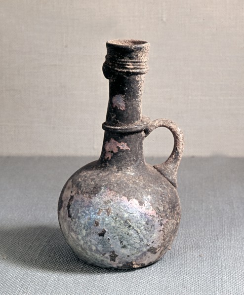 Vases like this are often found in Roman burials filled with perfume for the dead