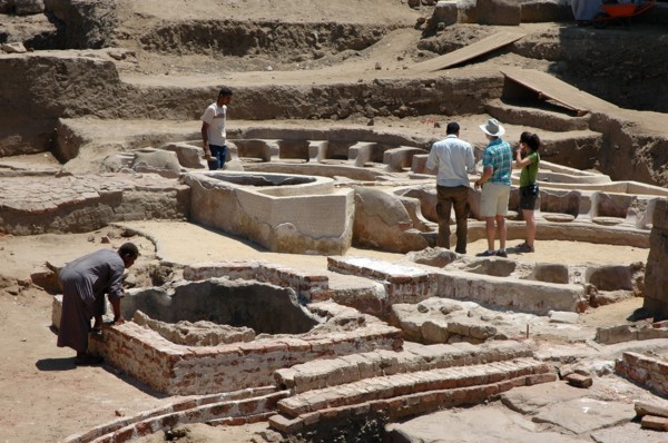 Circular baths outside the northwest perimeter wall of the Precinct of Amun