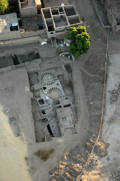 Aerial view of two recently discovered Ptolemaic period baths