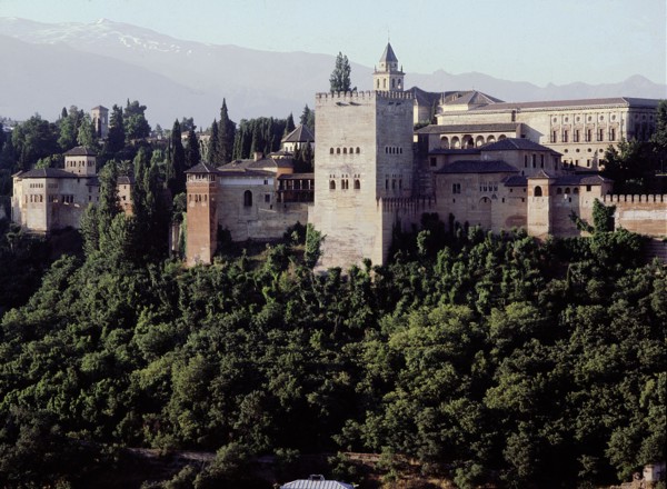 The south facade of the Alhambra Palace, Granada   Spain