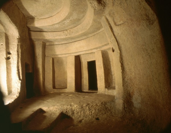 View of the Hal Saflieni "Hypogeum", a hewn rock structure used as a cemetery