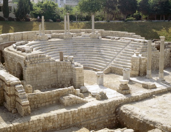 View of the auditorium of Kom Al-Dikka, the Roman theatre at Alexandria, probably built in the 3rd century AD, with later modifications