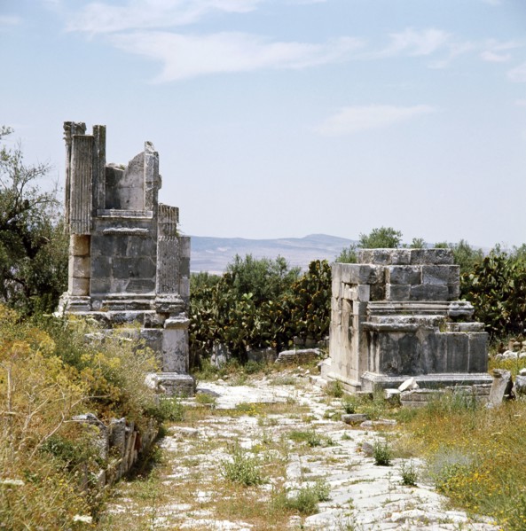 The ruins of Dougga, a small Roman town in North Africa which flourished in the 2nd-3rd centuries AD
