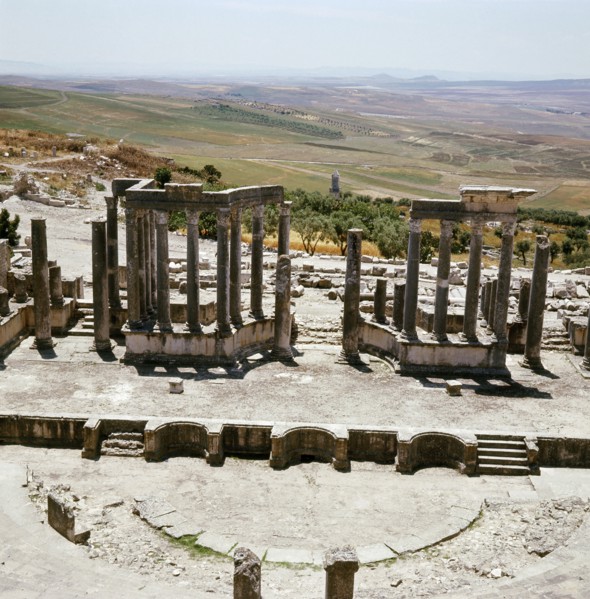 The ruins of Dougga, a small Roman town in North Africa which flourished in the 2nd-3rd centuries AD