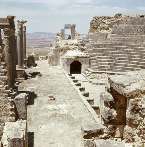 The ruins of Dougga, a small Roman town in North Africa which flourished in the 2nd-3rd centuries AD