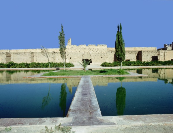 The gardens of Marrakesh by the long walls of the city