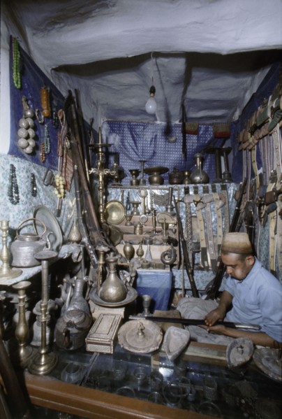 View of traders in an ancient market near San'a