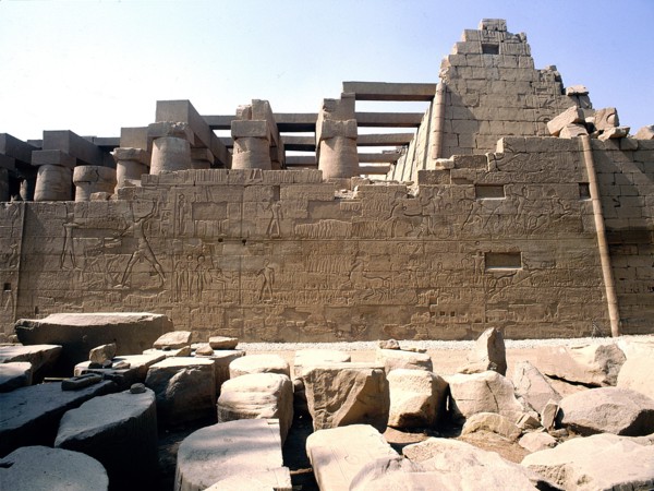 The northern wall of the Hypostyle Hall at the great temple of Amun, Karnak