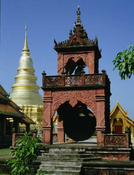 View of a Buddhist temple in the Chiang Mai area of northern Thailand