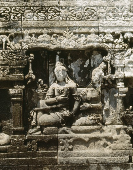 The reliefs on the terraces of Borobudur depict scenes from the life of the Buddha